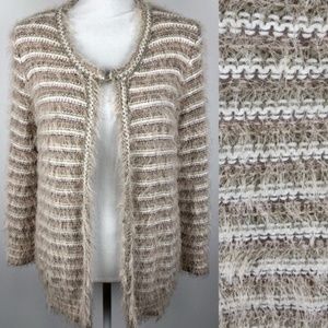 Anne Klein Fringe Open Front Cardigan Size Large